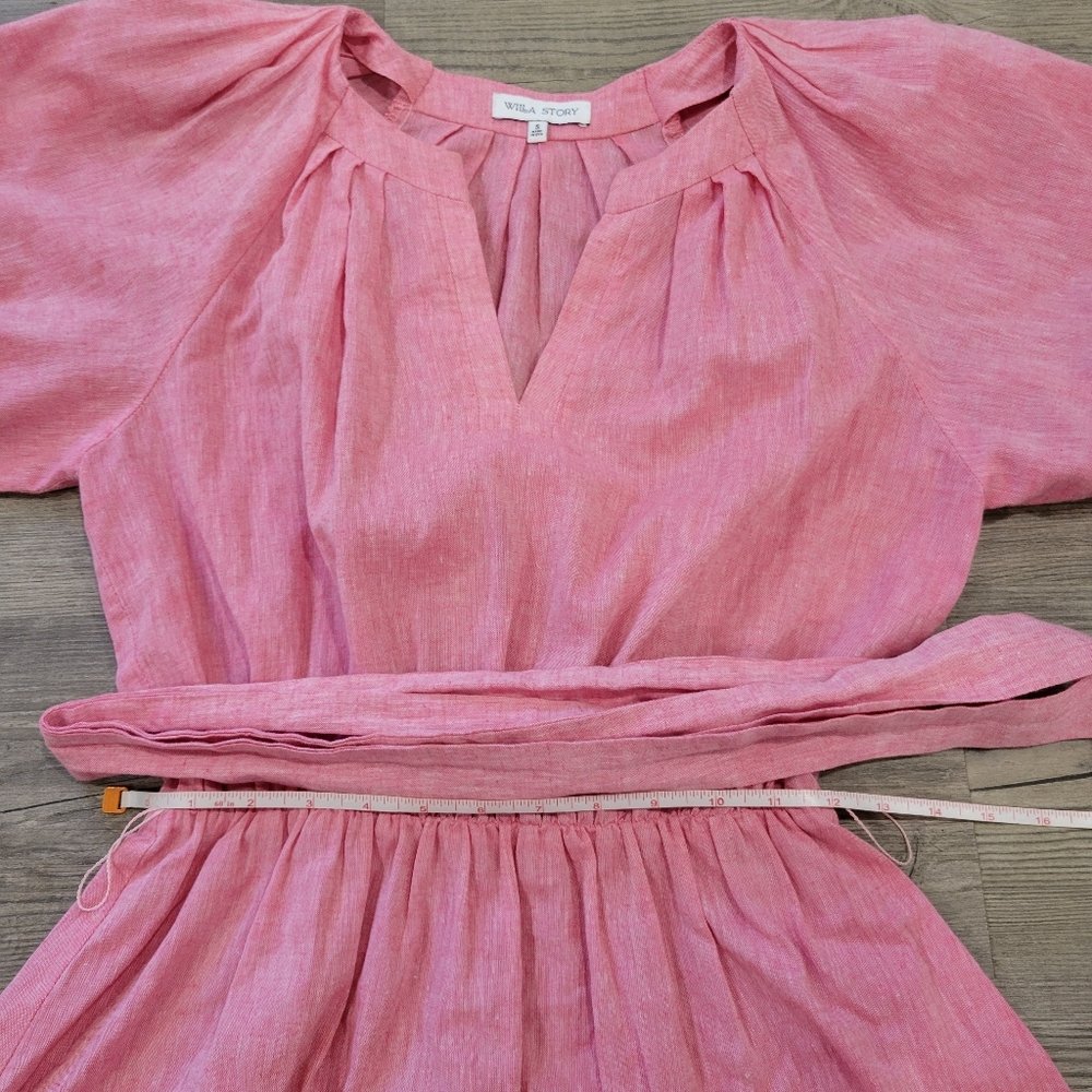 Willa Story Linen Midi Dress Size Small - Picture 13 of 16